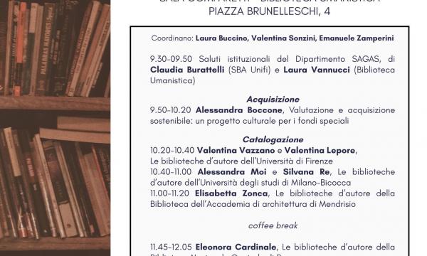 Libraries in action! Dall'acquisizione alla catalogazione, alla promozione dei fondi bibliografici di persona.